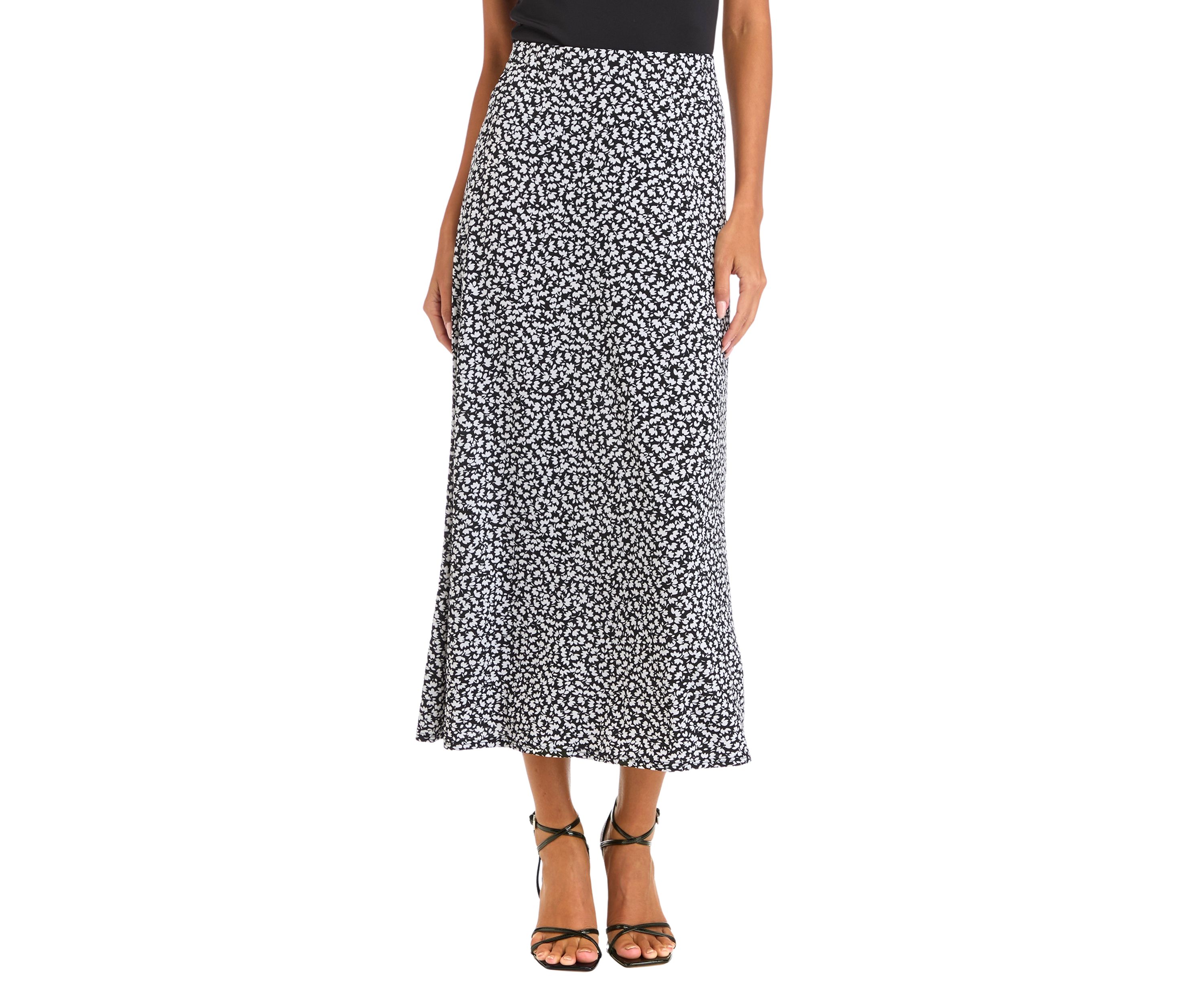 Petite Printed Midi Skirt