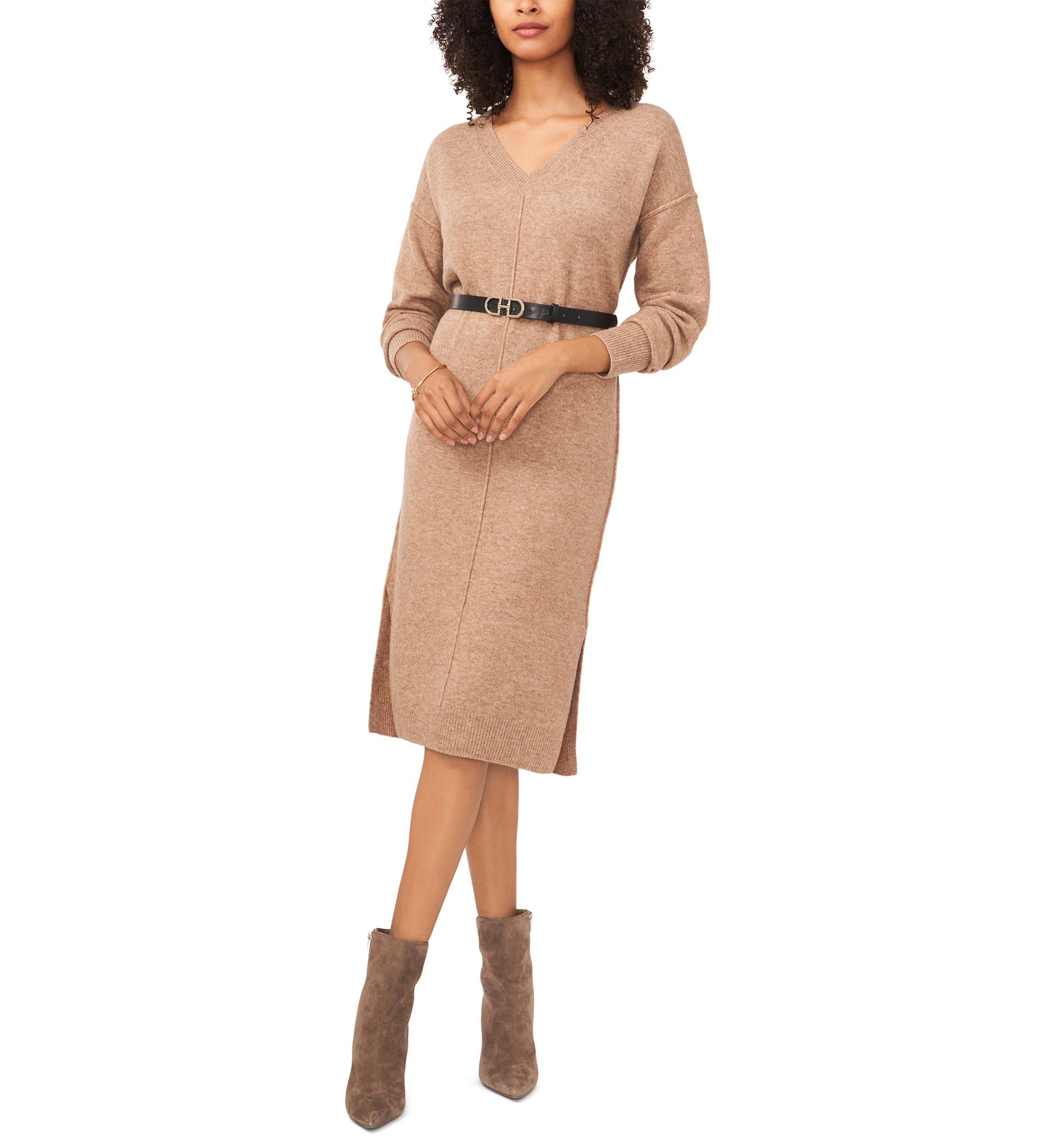 Womens Drop Shoulder Sweater Midi Dress