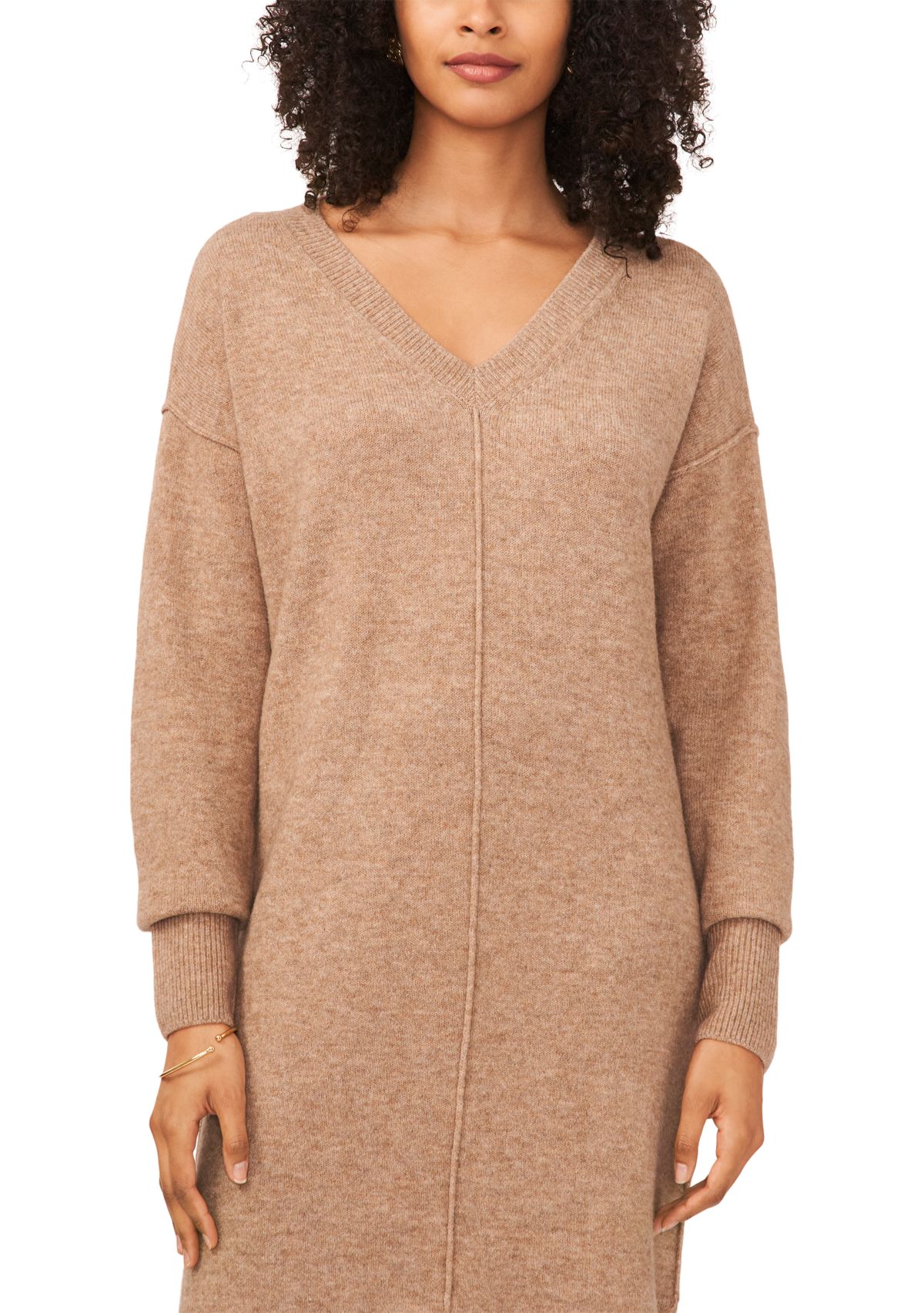 Womens Drop Shoulder Sweater Midi Dress