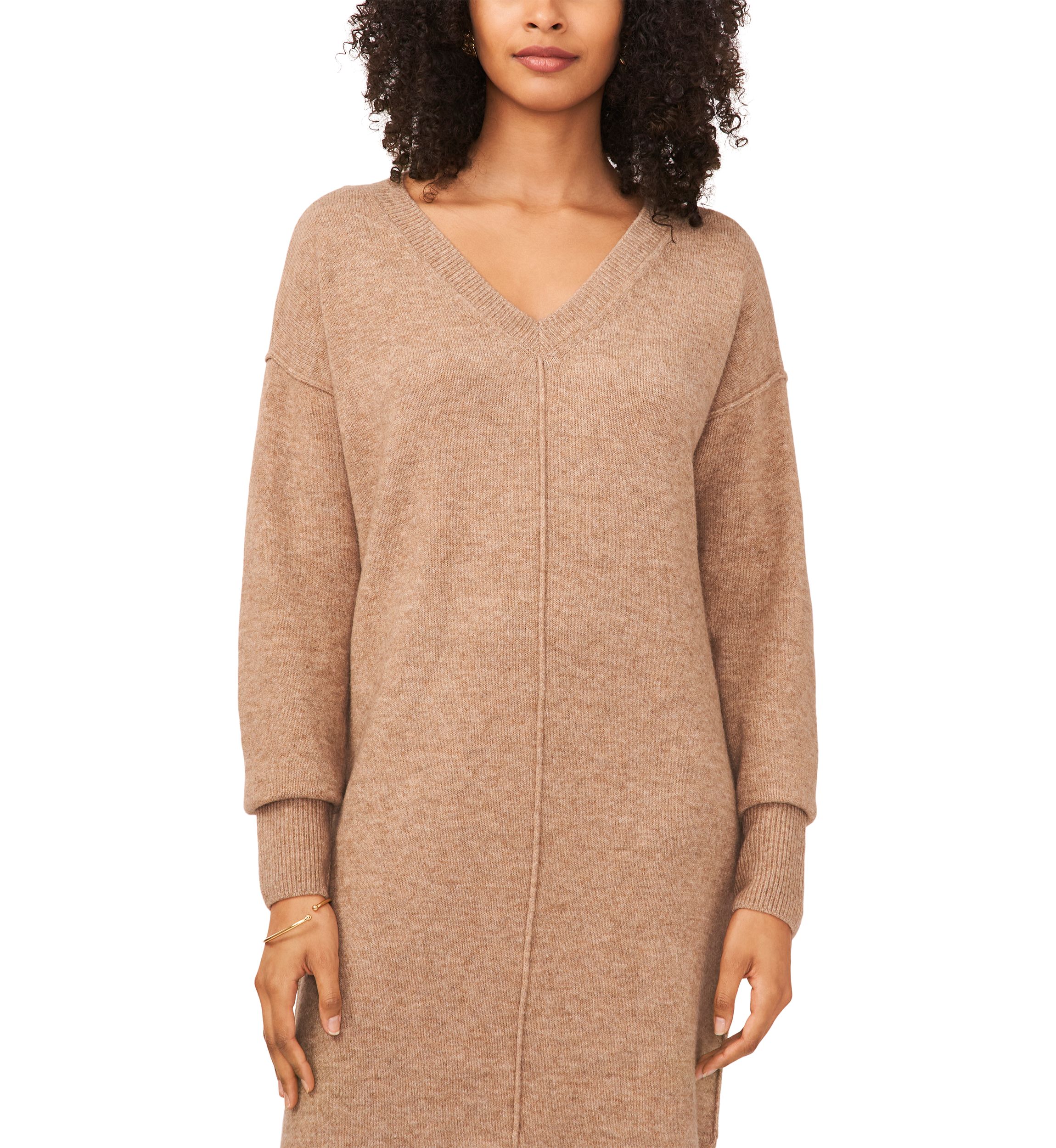 Womens Drop Shoulder Sweater Midi Dress