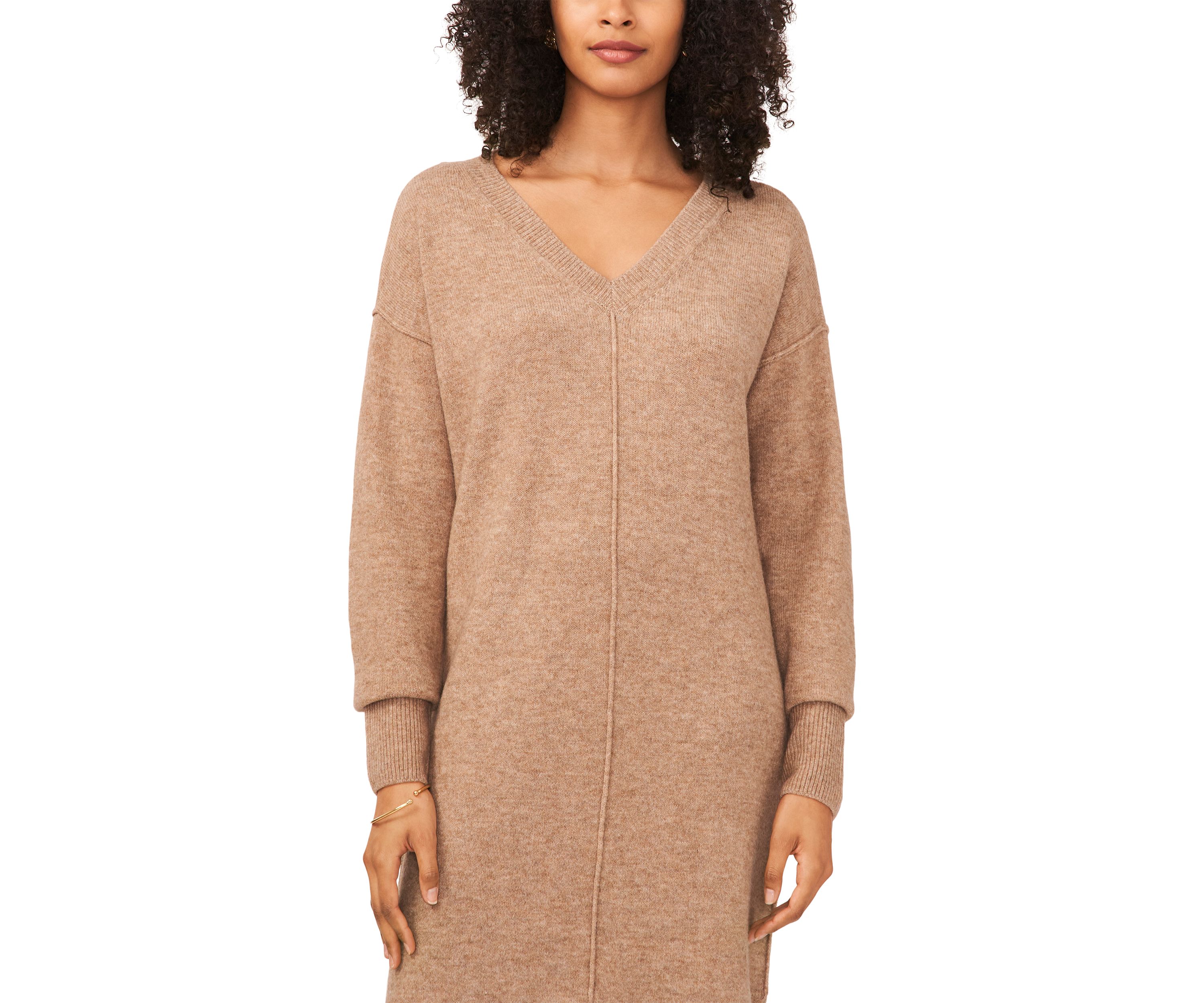 Womens Drop Shoulder Sweater Midi Dress