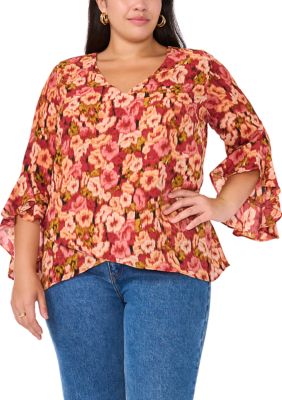 Vince Camuto Women's Plus Size Printed Blouse, 1X