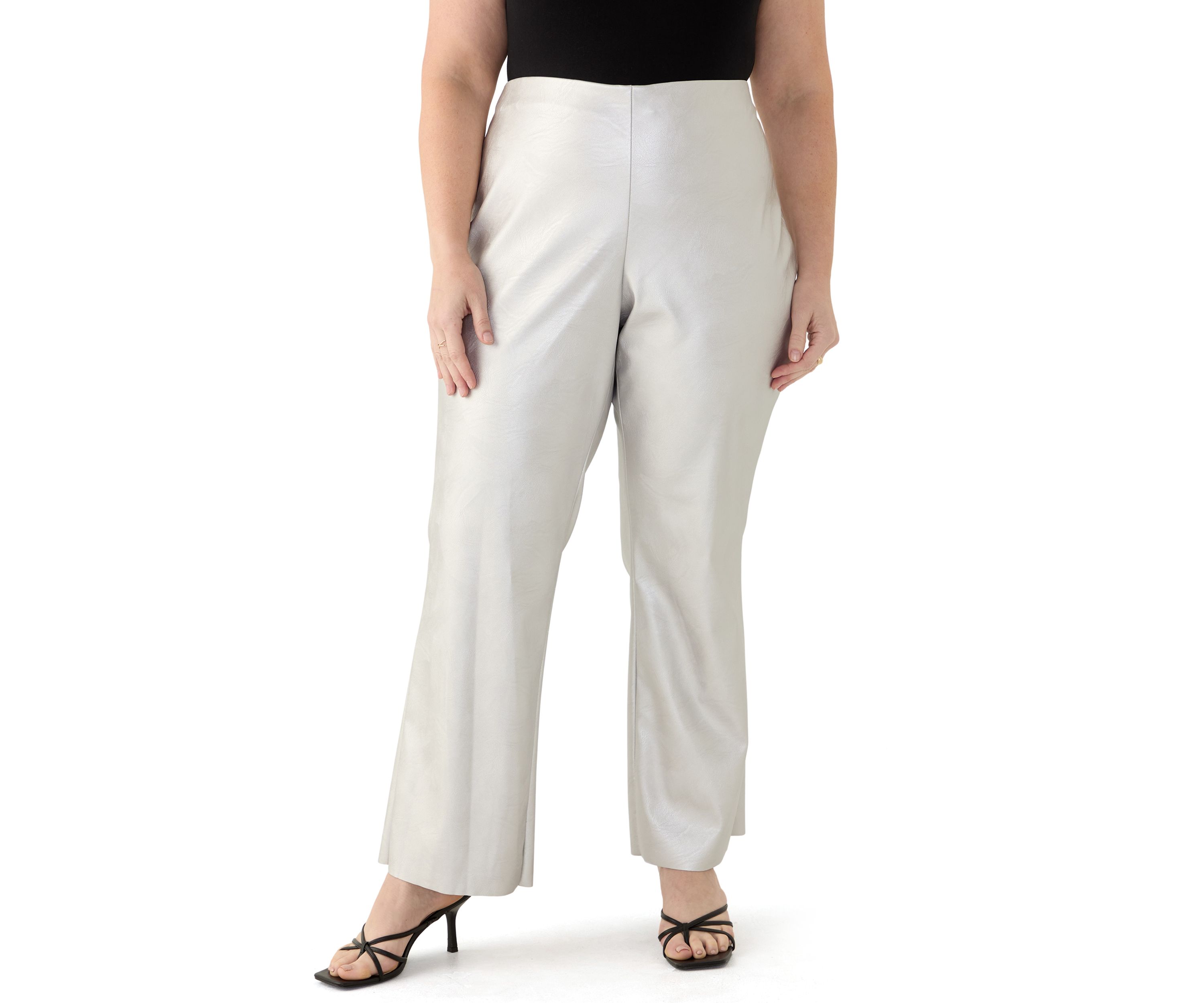 Plus Size Coated Pull On Pants