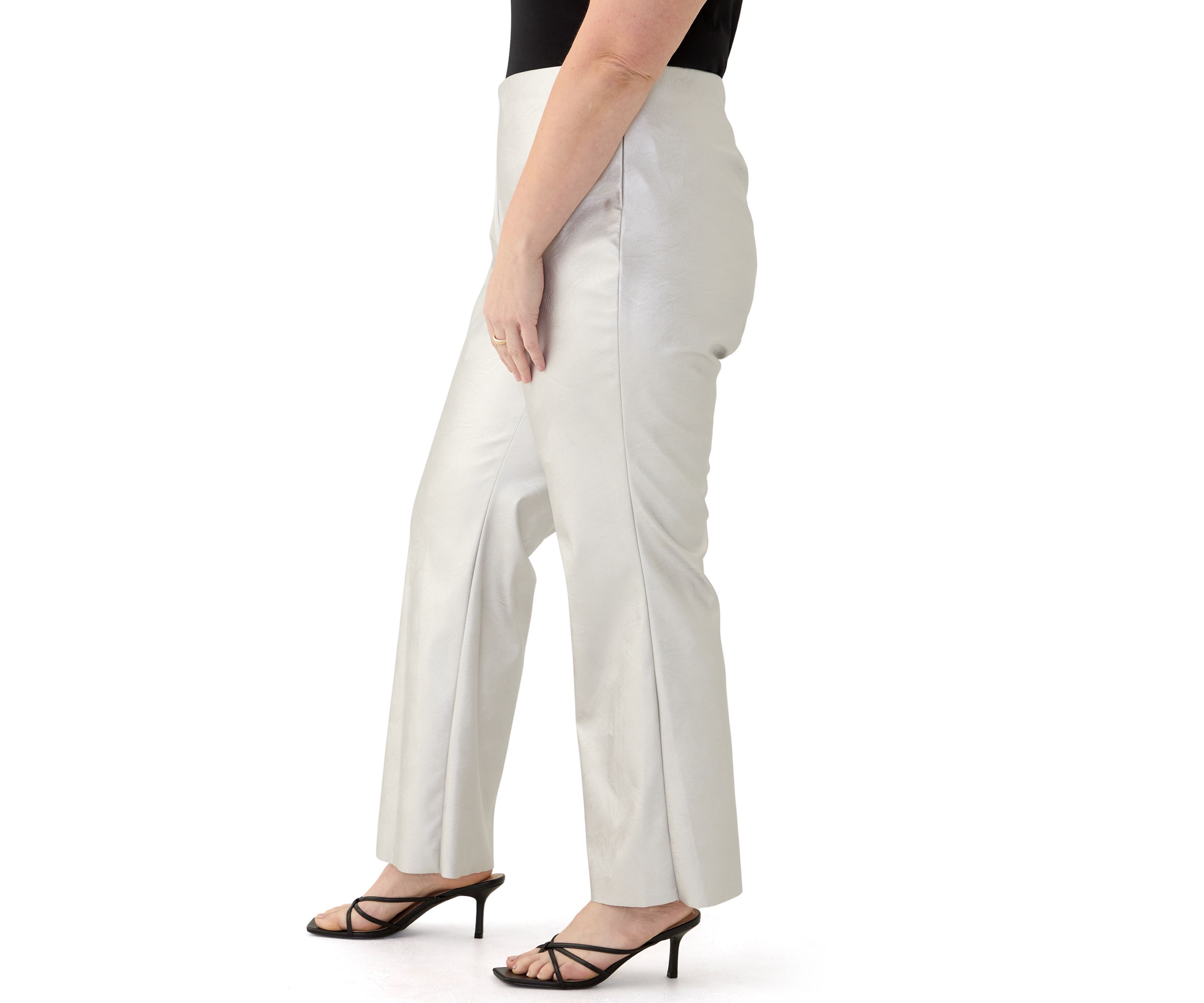 Plus Size Coated Pull On Pants