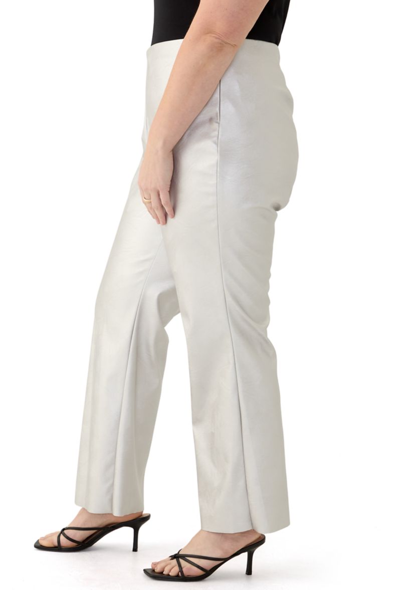 Plus Size Coated Pull On Pants
