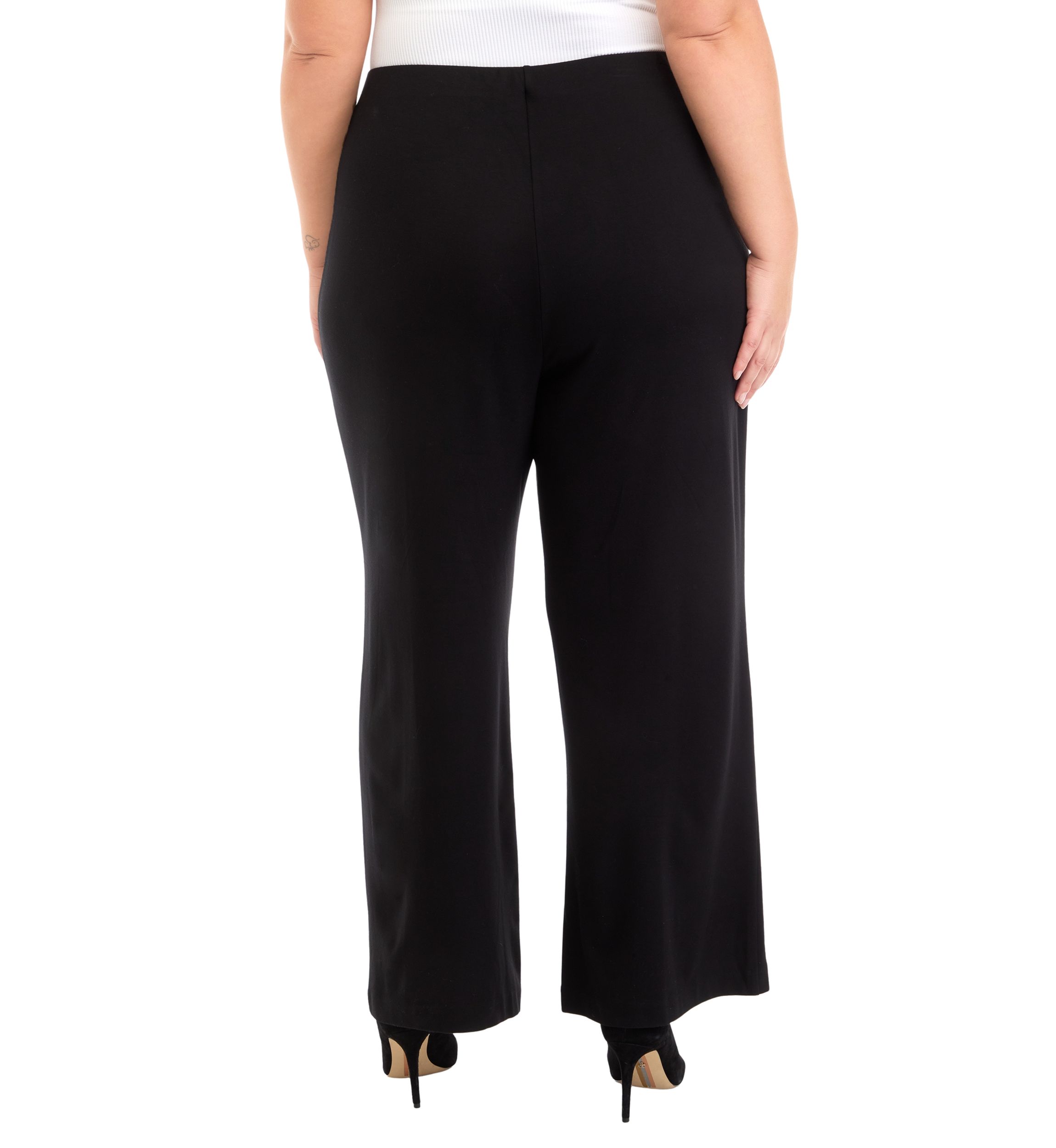 Plus Size Wide Leg Ponte Trousers