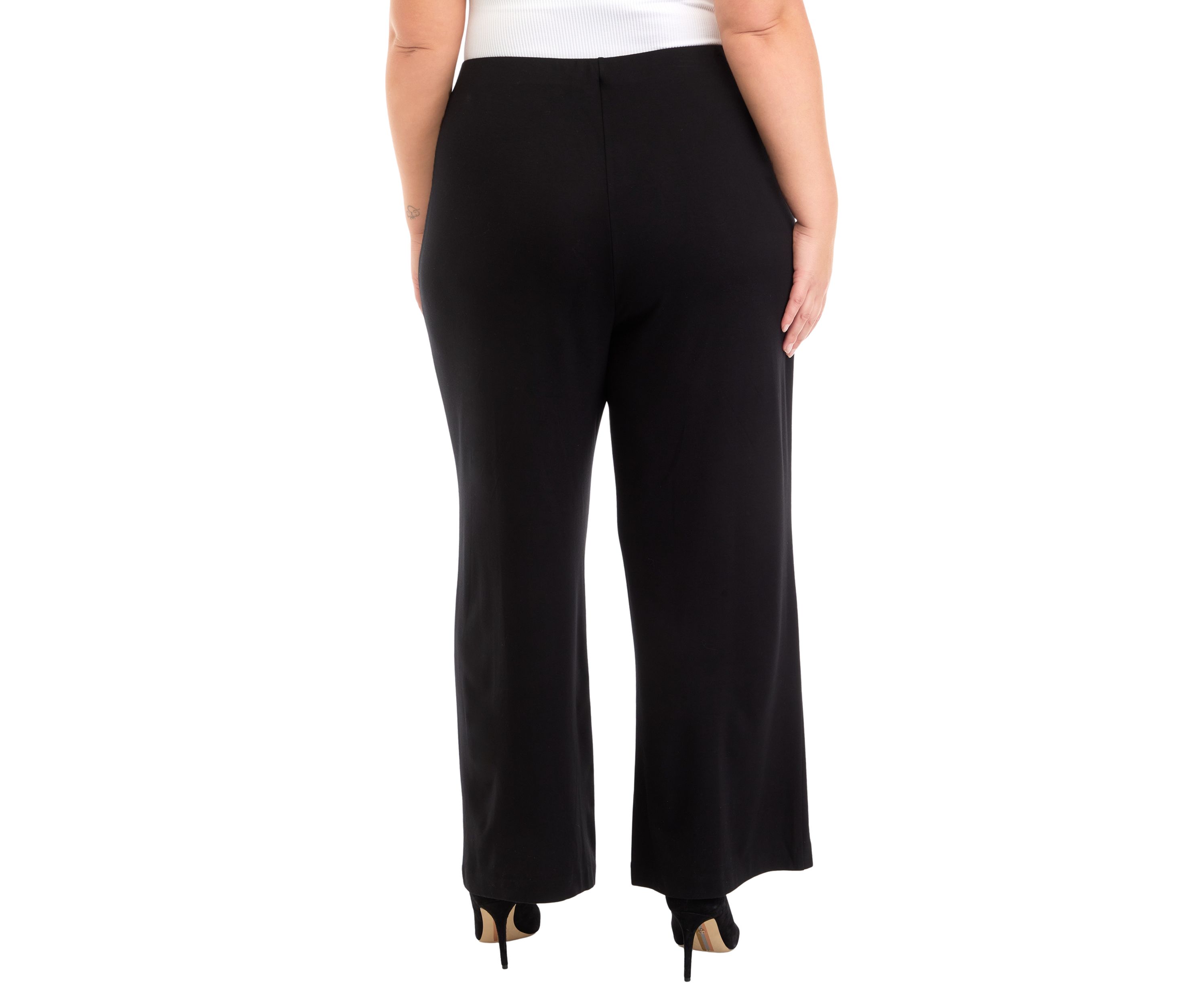 Plus Size Wide Leg Ponte Trousers