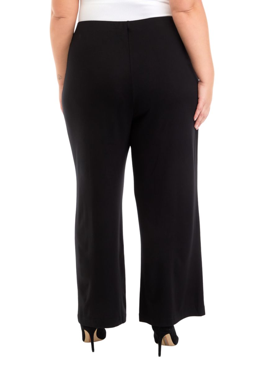 Plus Size Wide Leg Ponte Trousers