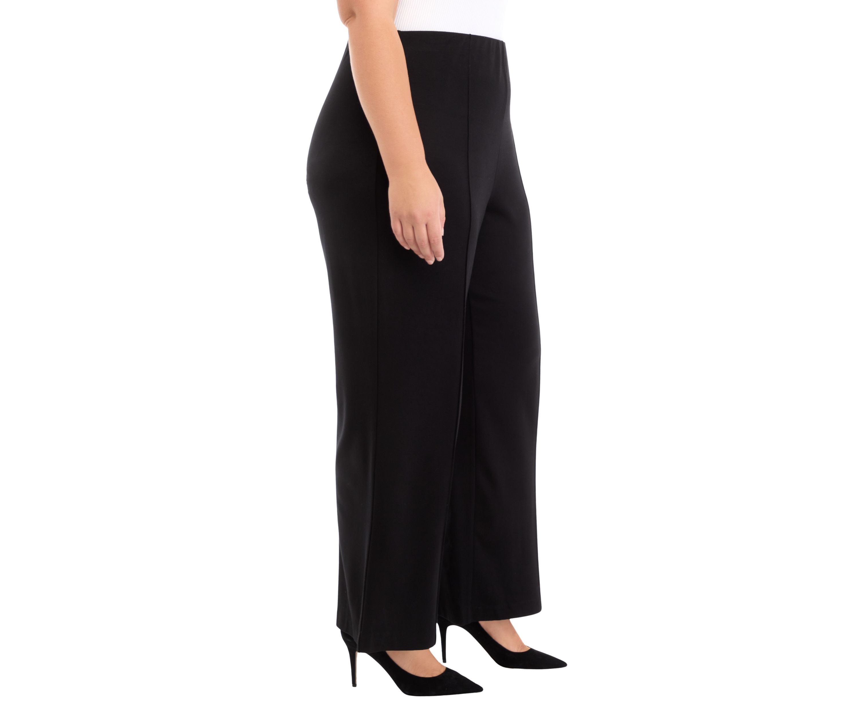 Plus Size Wide Leg Ponte Trousers