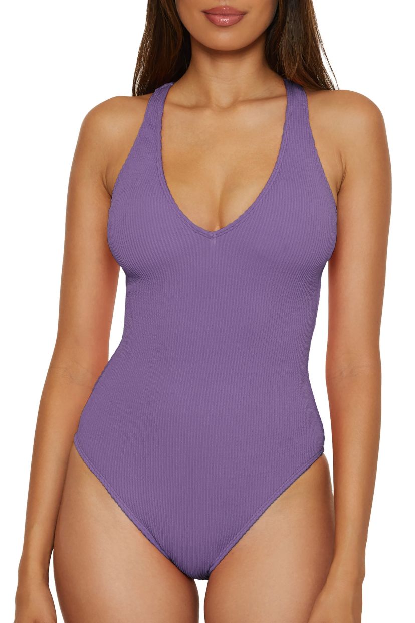 Textured Scoop Front One Piece