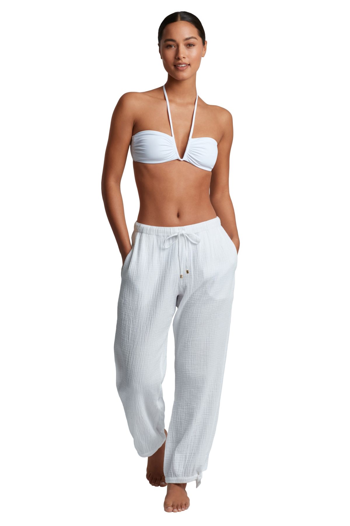 Double Gauze Ankle Tie Pant