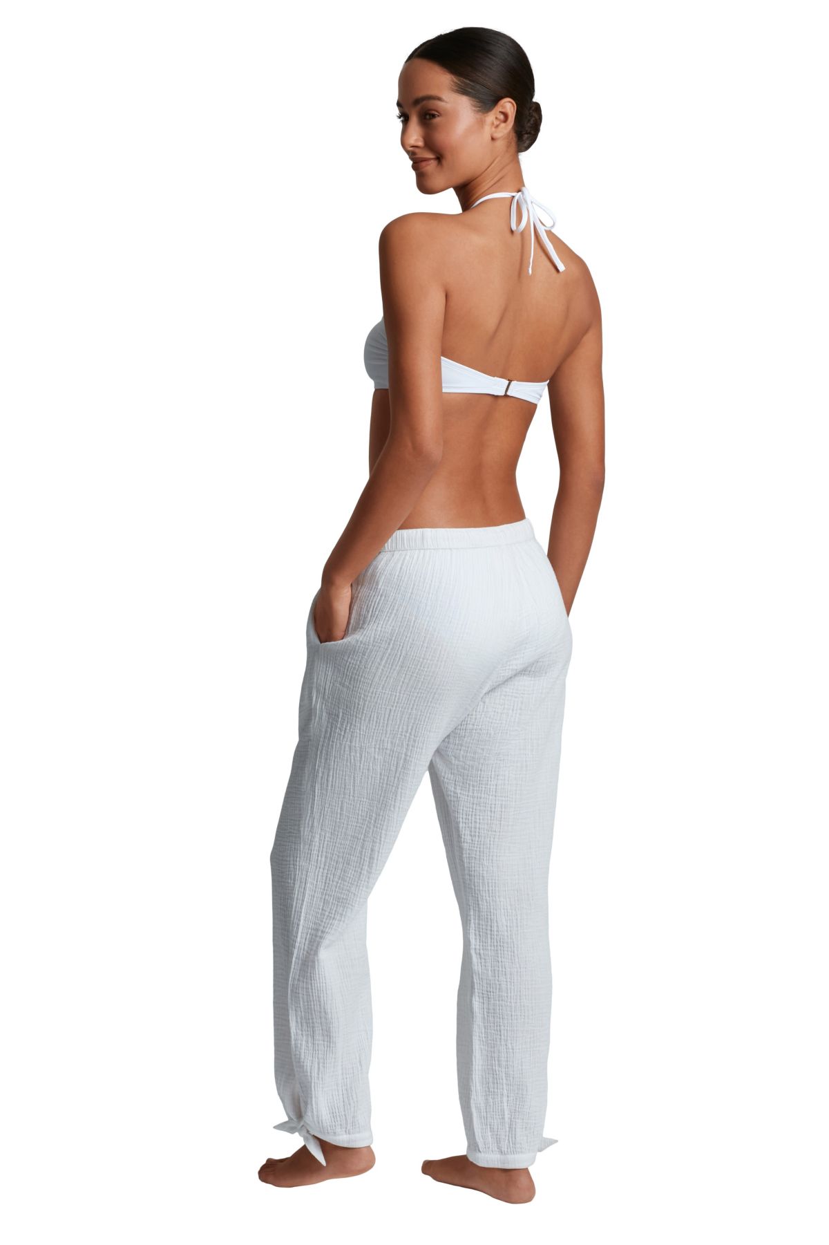 Double Gauze Ankle Tie Pant