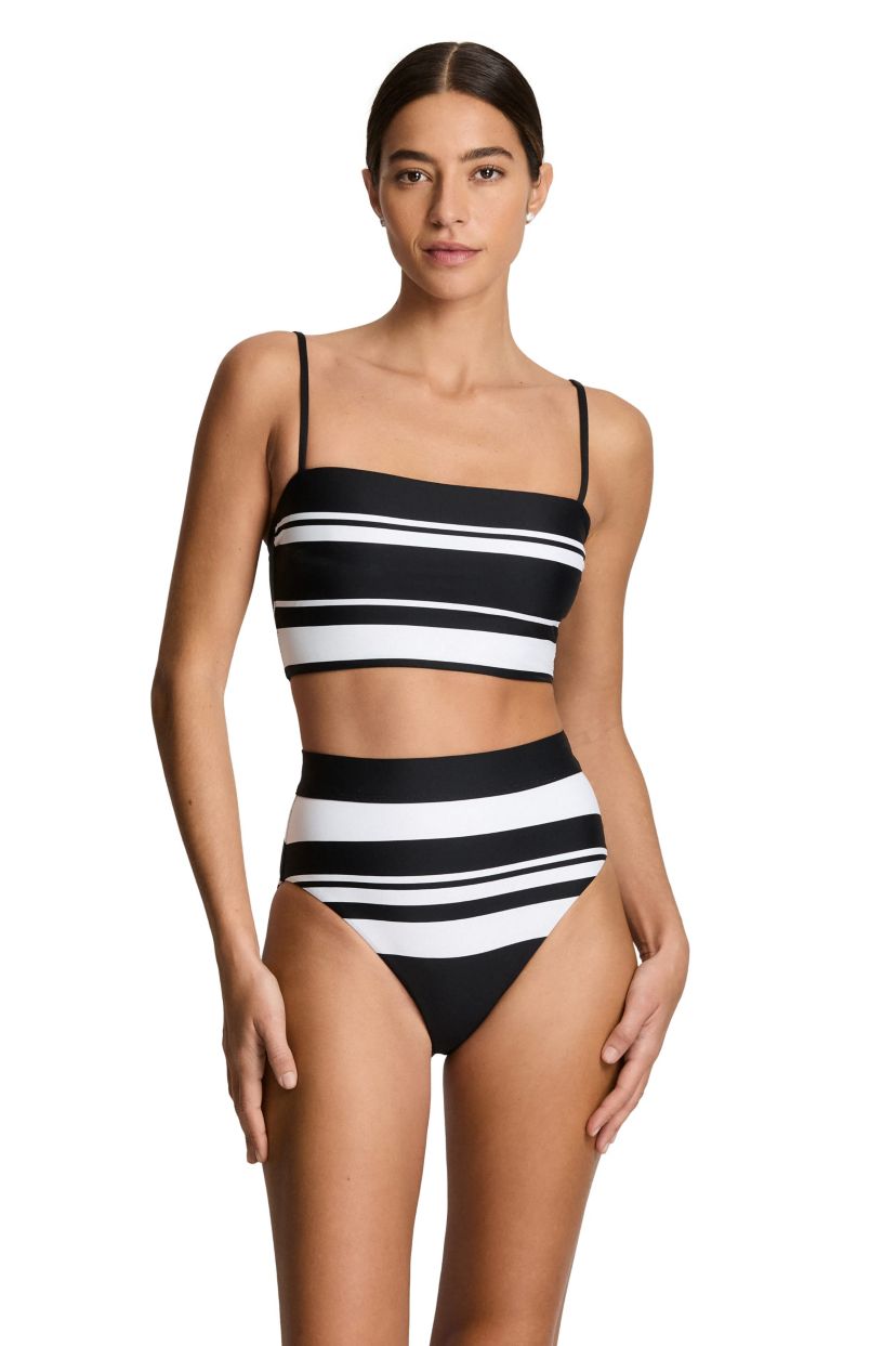 Variegated Stripe Banded High Waist Pant