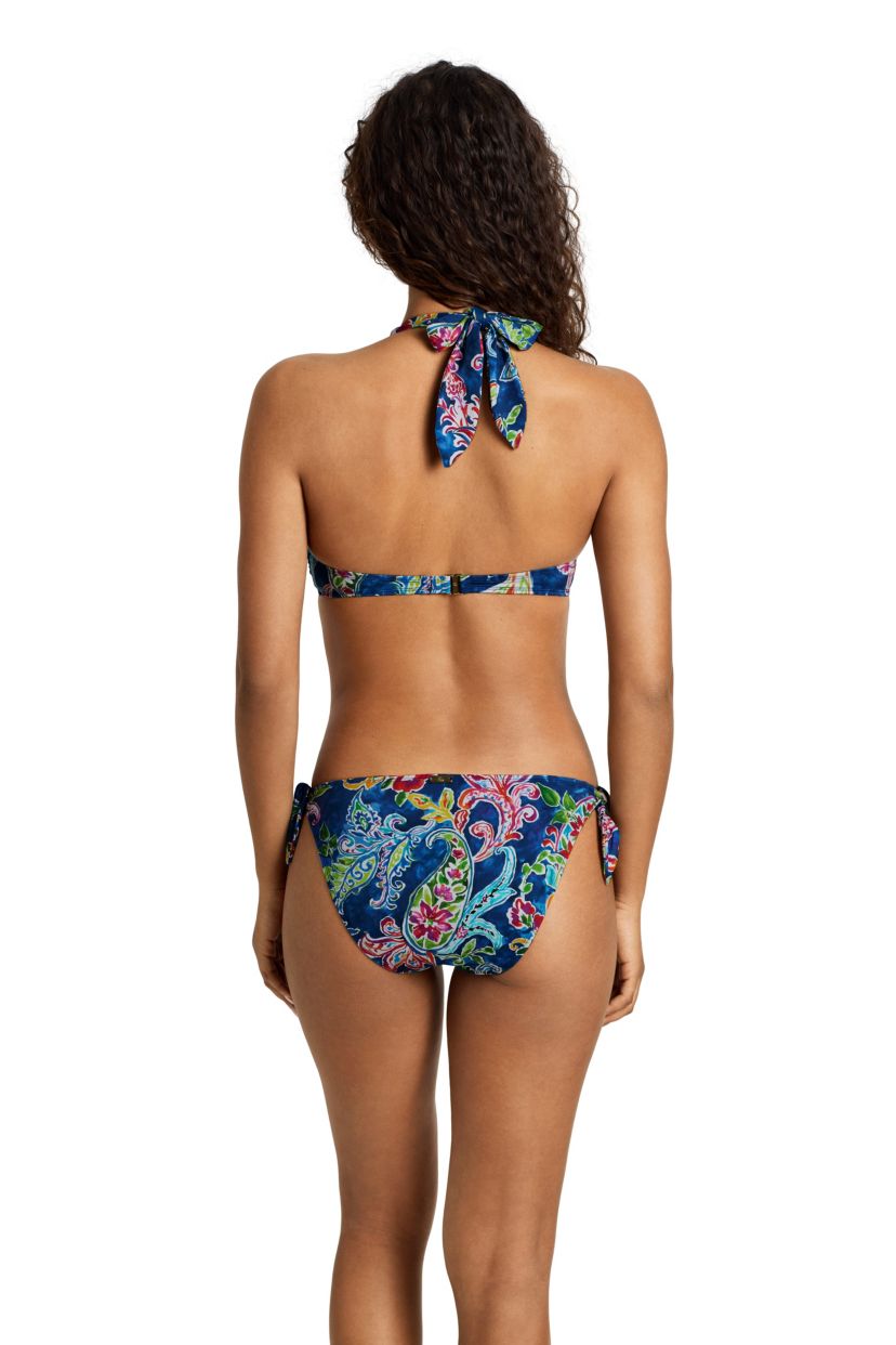 Coastal Paisley Tie Front Halter Bra