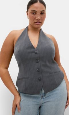 City Chic Women's Cora Blue Stripe Vest