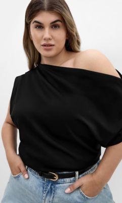 City Chic Imani Off Shoulder Top, Black, 16 W
