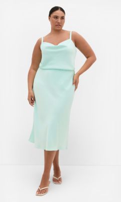 City Chic Women's Miranda Satin Midi Skirt