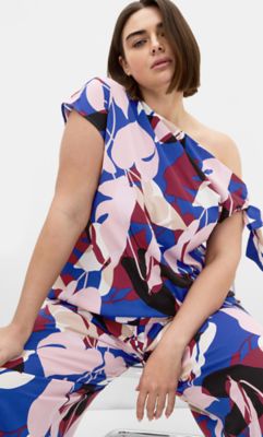City Chic Women's Wild Fern Print Off Shoulder Top