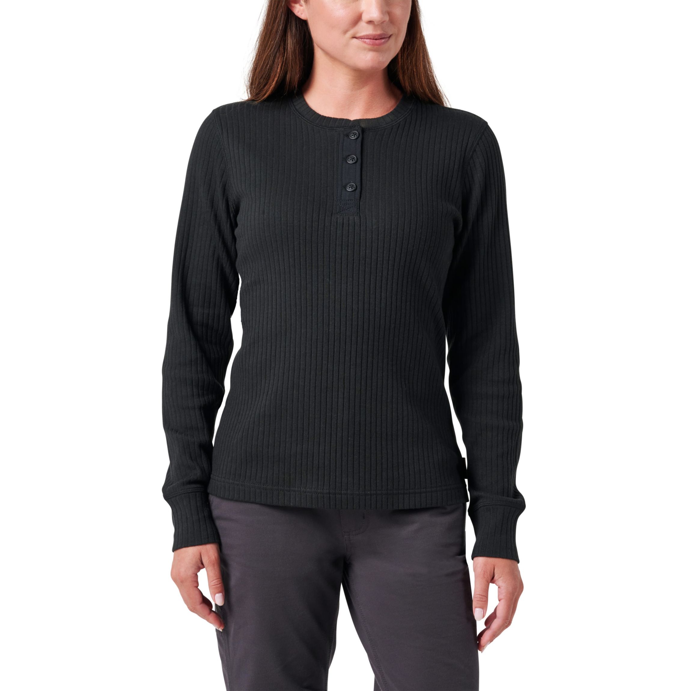 Womens Lucky Brand Workwear Long Sleeve Ribbed Henley