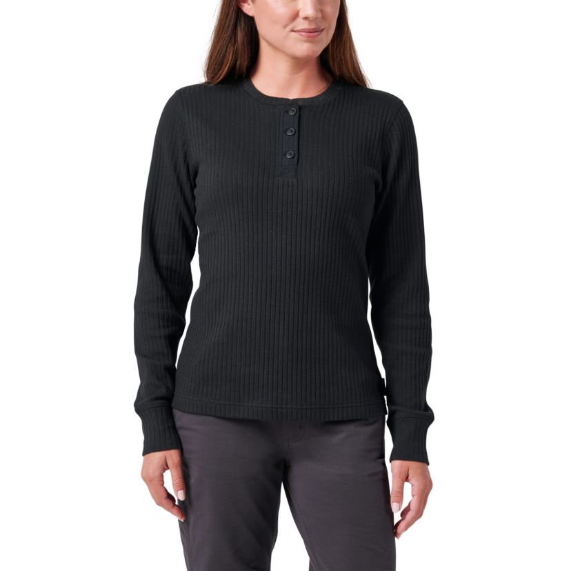 Womens Lucky Brand Workwear Long Sleeve Ribbed Henley