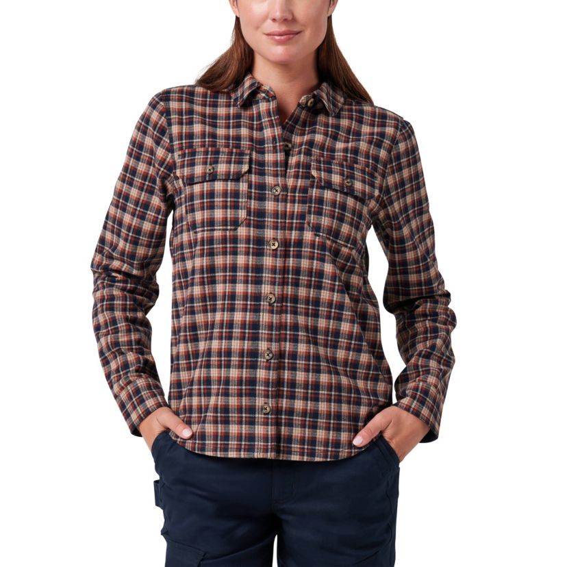 Womens Lucky Brand Workwear Long Sleeve Graceland Yarn Dyed Plaid Flannel Workshirt