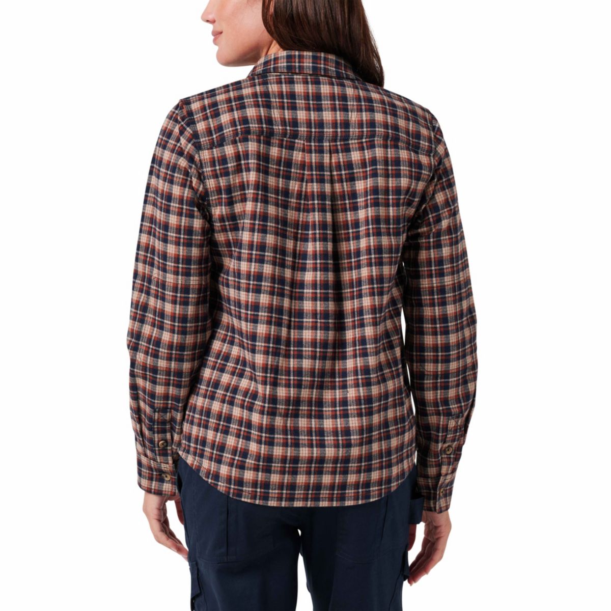 Womens Lucky Brand Workwear Long Sleeve Graceland Yarn Dyed Plaid Flannel Workshirt