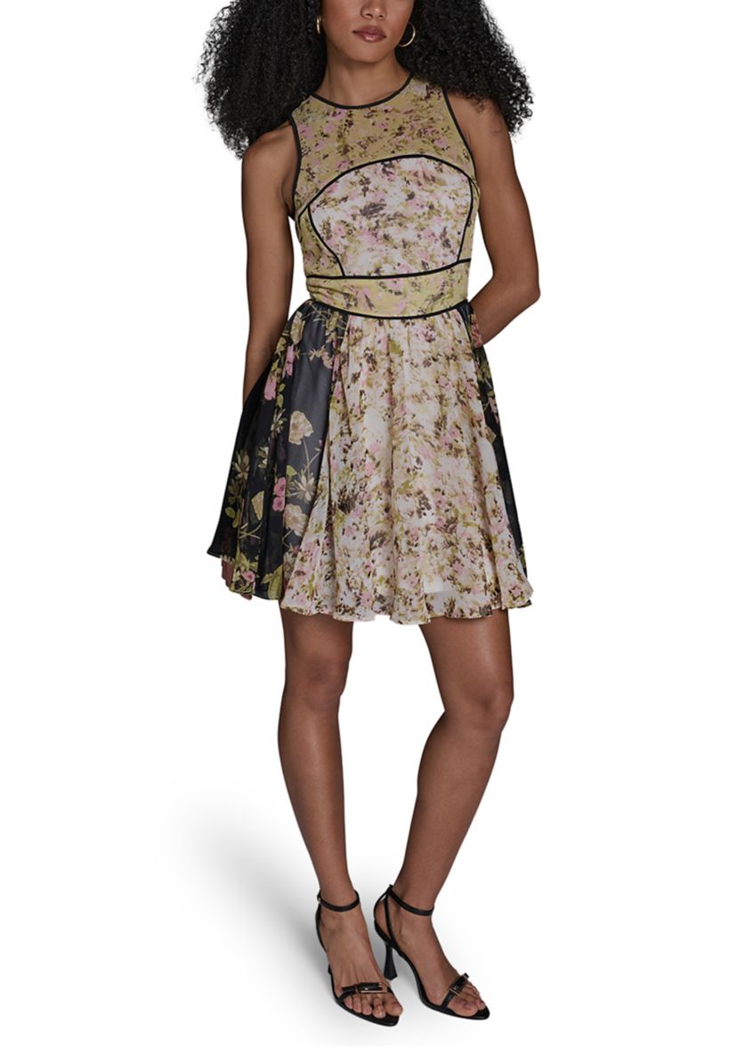 black mesh long dress Caspian Slinky And Mesh Off Shoulder Maxi Dress / Black | MESHKI main image 0