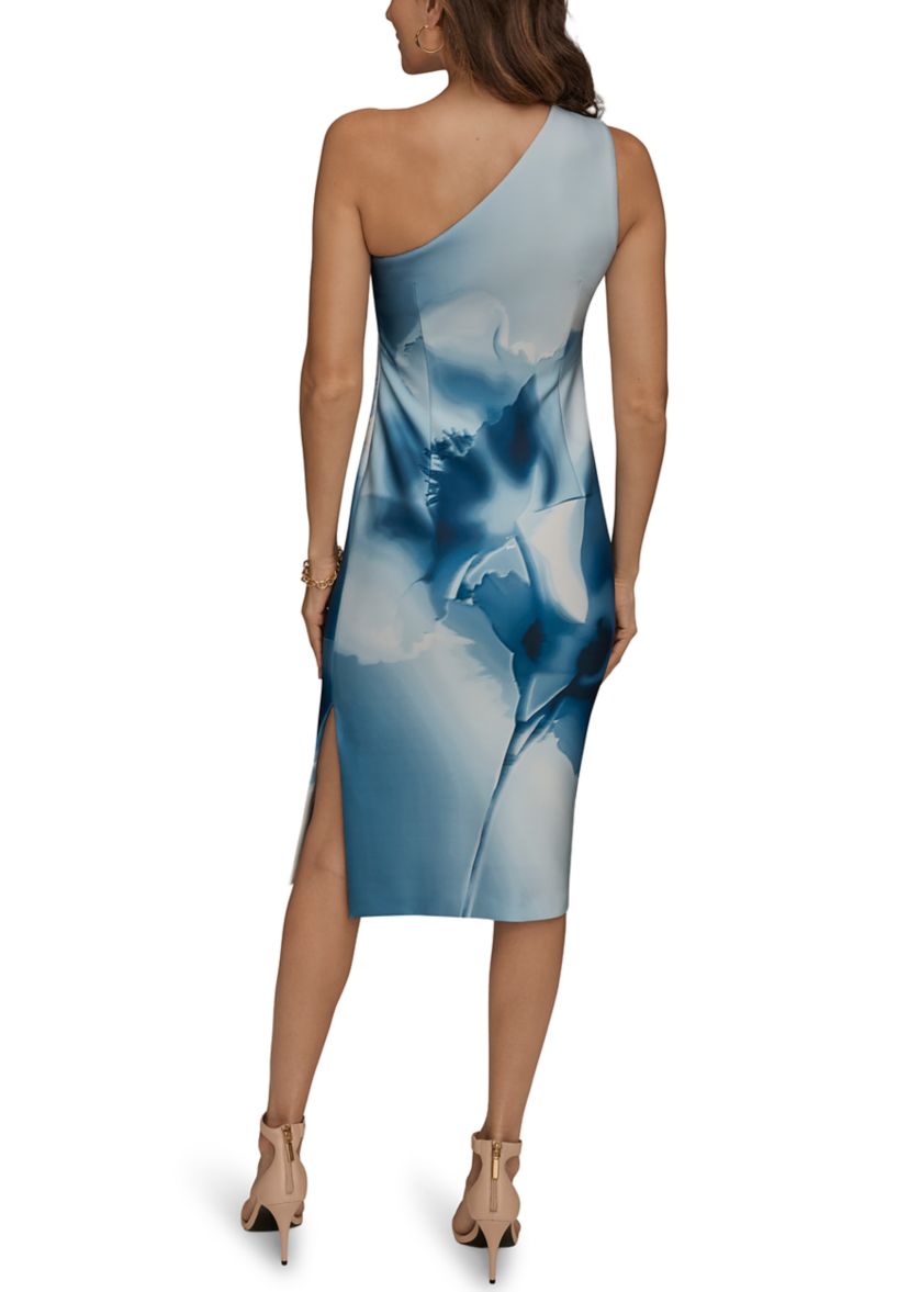 donna karan asymmetrical dress Donna Karan New York Women's Crew Neck Midi Dress