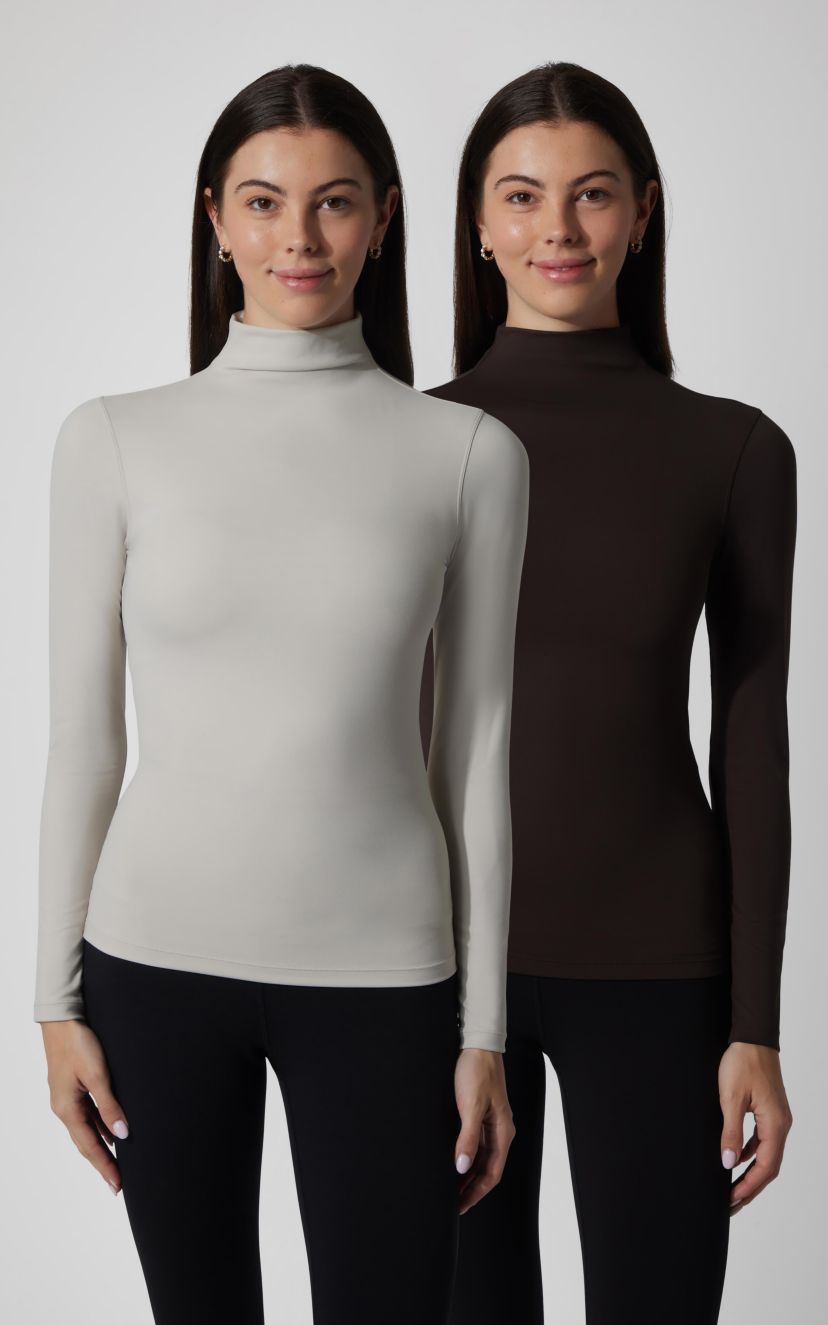 2 Pack Zenly Mock Neck Long Sleeve Top
