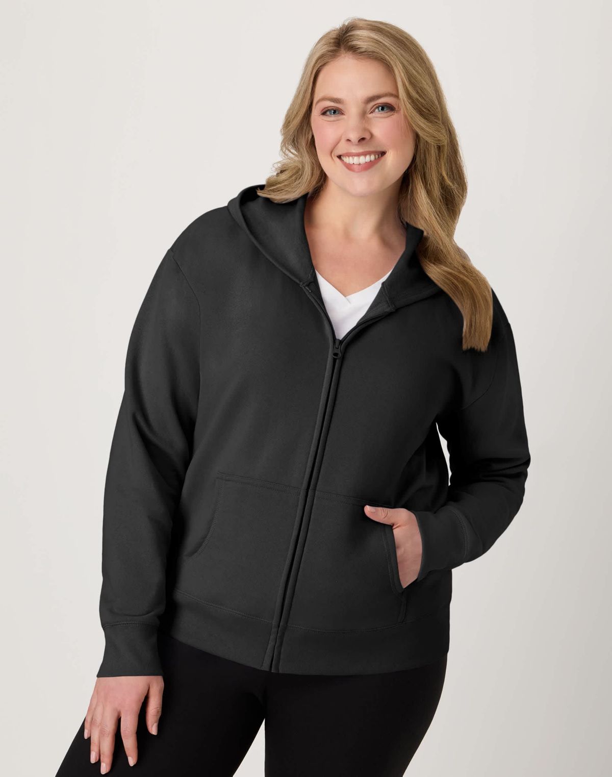 Hanes EcoSmart Womens Full-Zip Fleece Hoodie