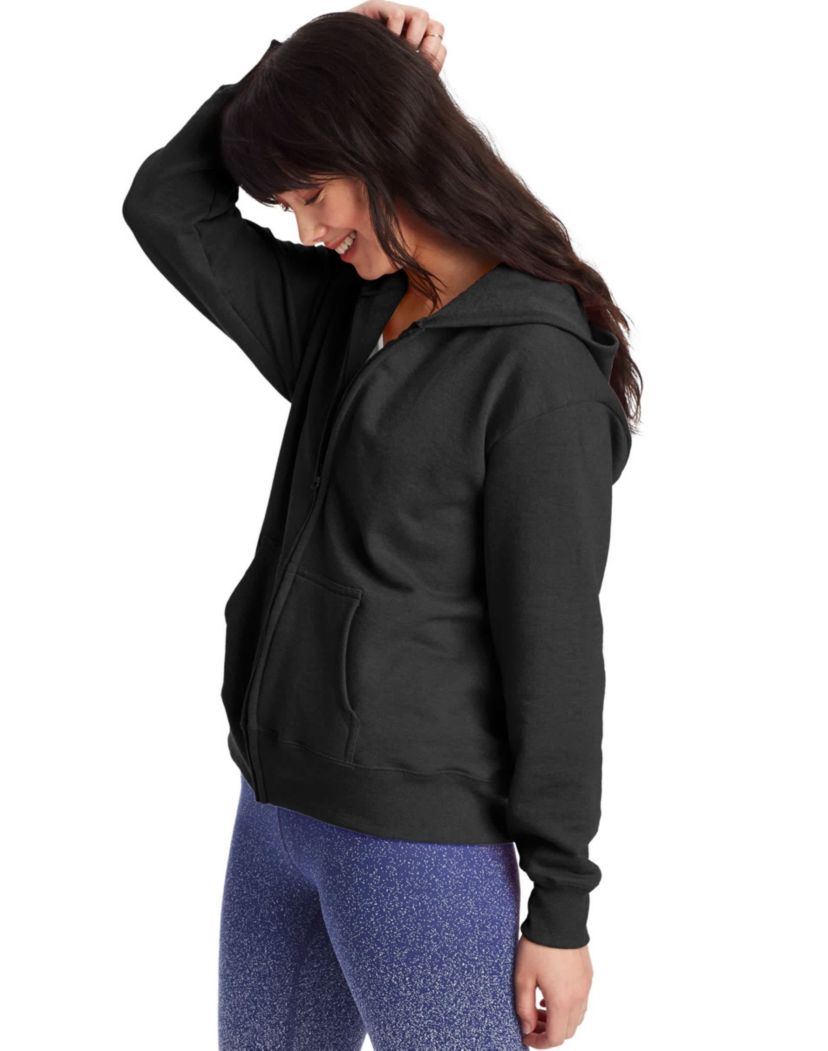 Hanes EcoSmart Womens Full-Zip Fleece Hoodie