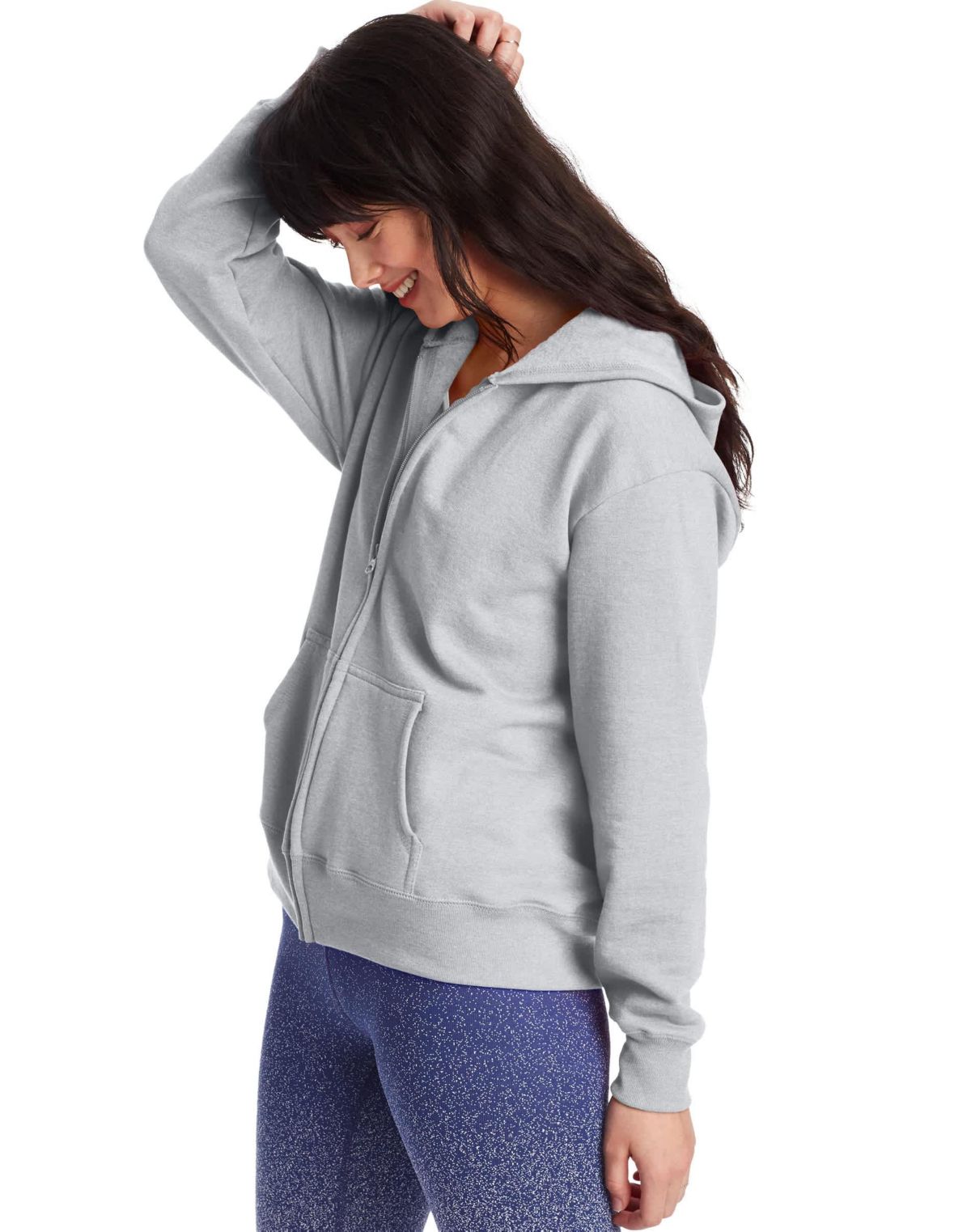 Hanes EcoSmart Womens Full-Zip Fleece Hoodie