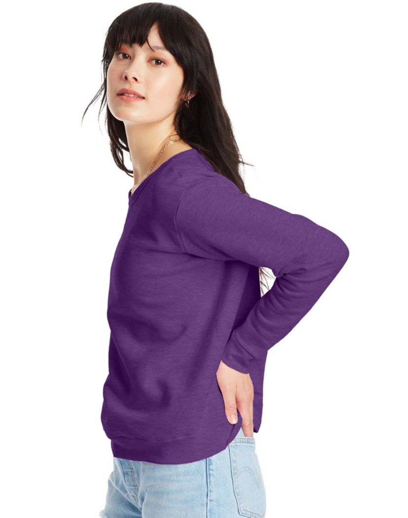 Hanes EcoSmart Womens Fleece Sweatshirt, V-Notch