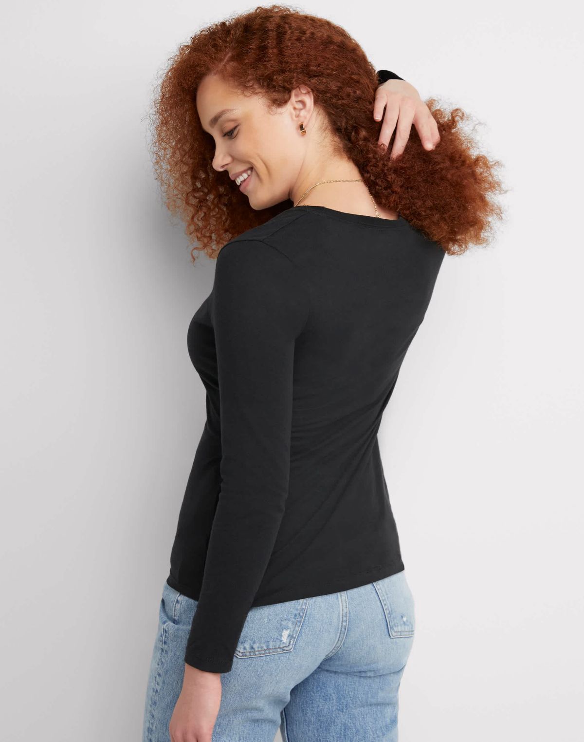 Womens Long Sleeve Cotton T-Shirt