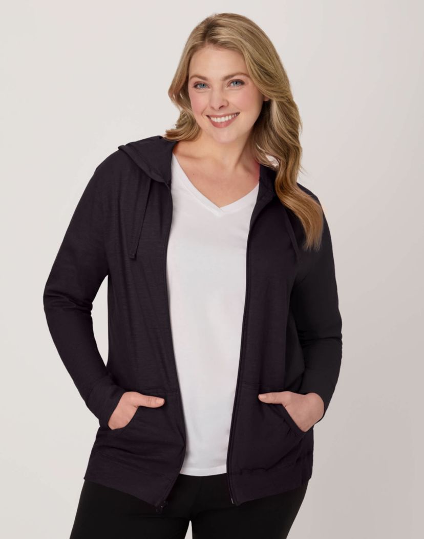 Womens Slub Jersey Full Zip Hoodie