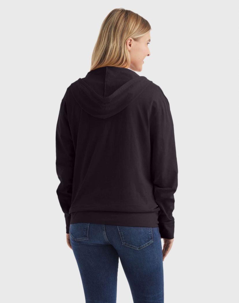 Womens Slub Jersey Full Zip Hoodie