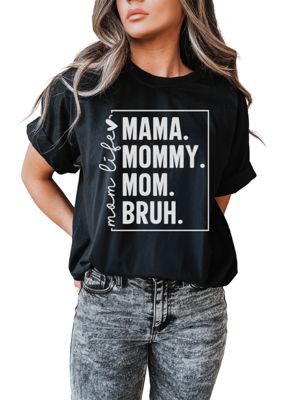OrnamentallyYou Women's Funny Mom's Life Minimalist Tee for Stylish Mothers, Black, Small