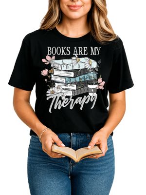 OrnamentallyYou Women's Books Are My Therapy Floral Tee for Bookworms
