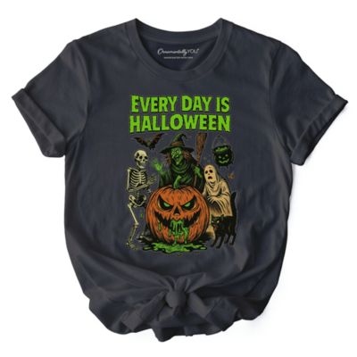OrnamentallyYou Women's Every Day Is Halloween Vintage Style Tee, Green, XXL