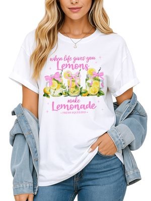 OrnamentallyYou Women's When Life Gives You Lemons Make Lemonade Summer Tee