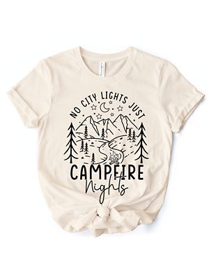 OrnamentallyYou Men's No City Lights Just Campfire Nights Tee for Stargazing Campers, XXL