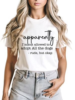 OrnamentallyYou Women's Funny Dog Lover Adopt All the Dogs Tee