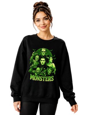 OrnamentallyYou Women's Retro Green Monsters Vintage Classic Horror Sweatshirt