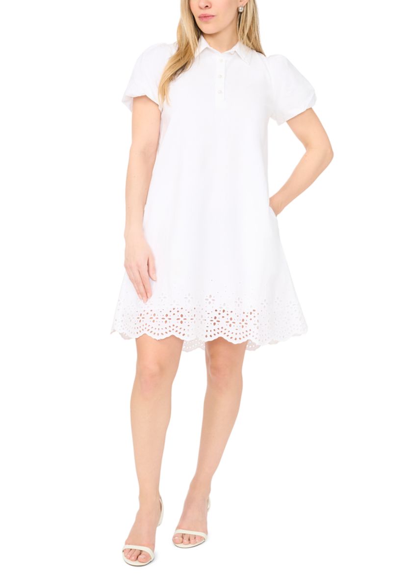 msk short sleeve shirt dress Msk Plus Shirt Collared Shift Dress
