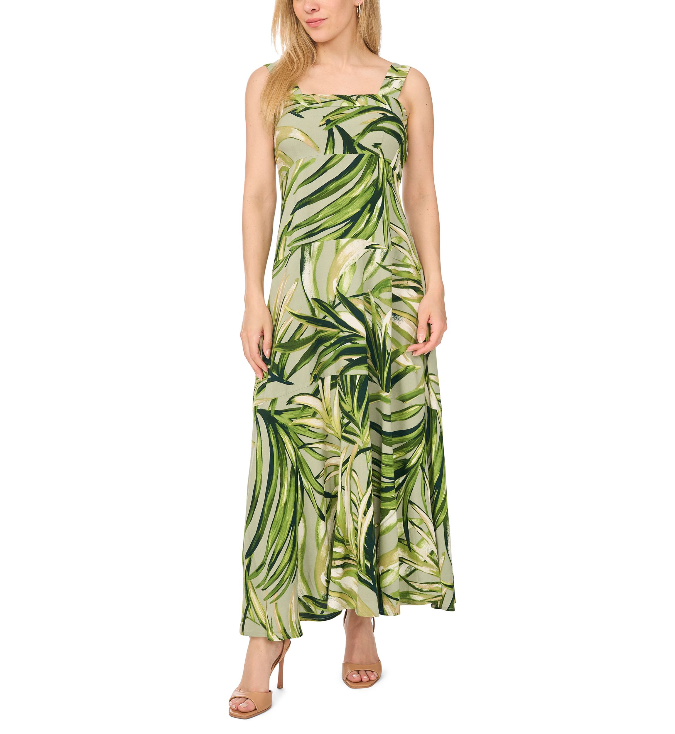 msk green dress Petite Smocked Back Challis Maxi Plus size