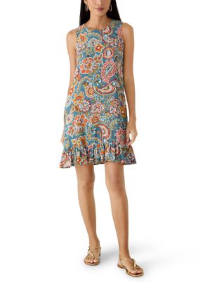MSK Women's Petite Scoop Neck Mini Dress with Ruffle Hem, PL