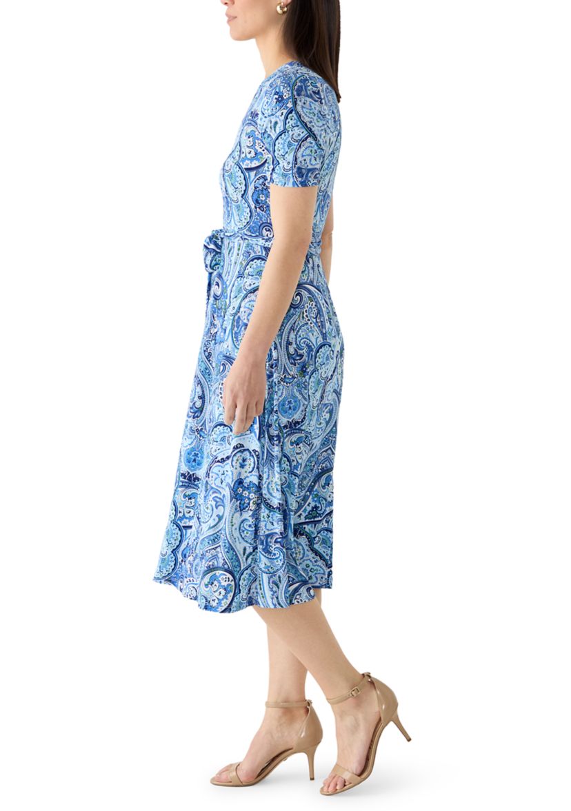 MSK Petite Tie Waist Midi Dress | Belk