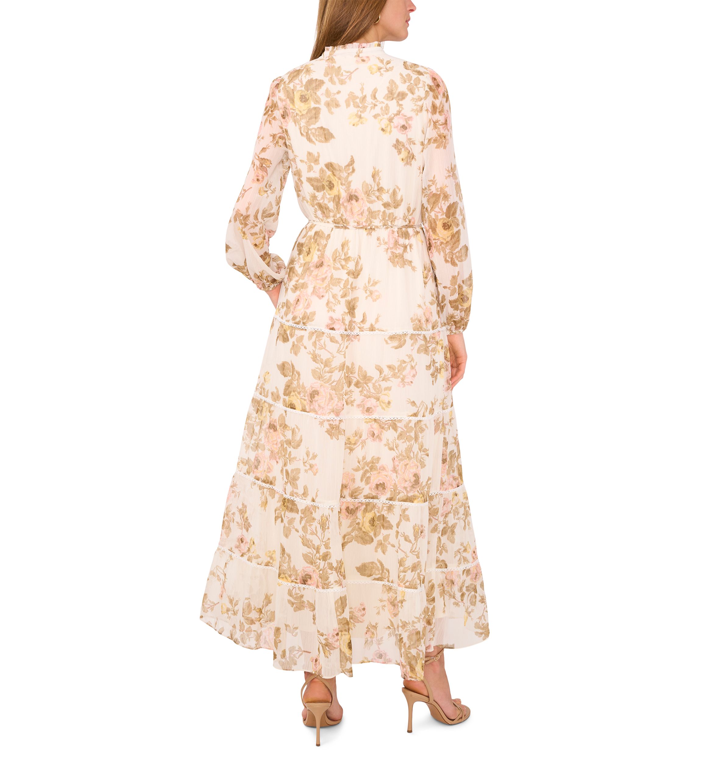 belk long dresses Women's Pink Maxi MSK Women's Long Sleeve Floral