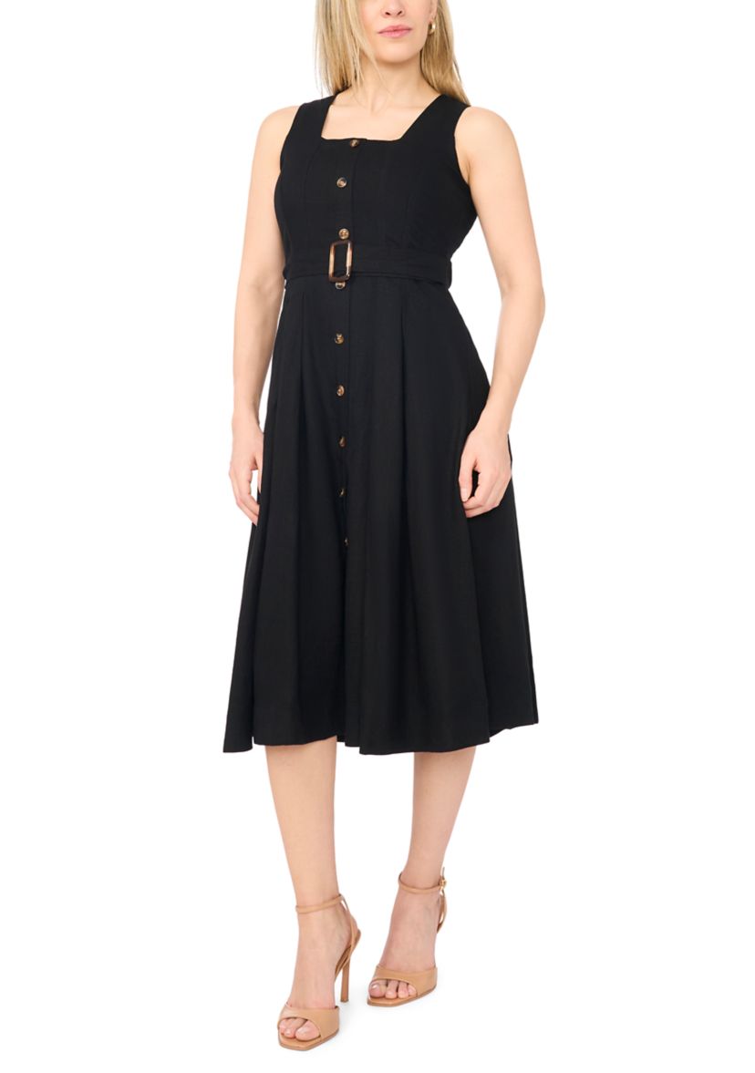 MSK Petite Frozen Fjord A-Line Button Front Dress | Belk