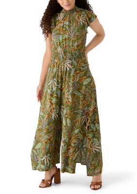 MSK Women's Petite Flutter Sleeve Smocked Waist Jumpsuit, PXL